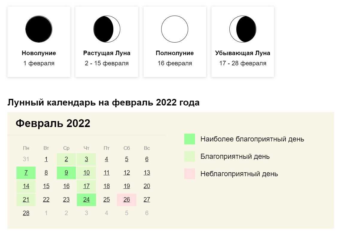 Лунный календарь на июнь 2022 года