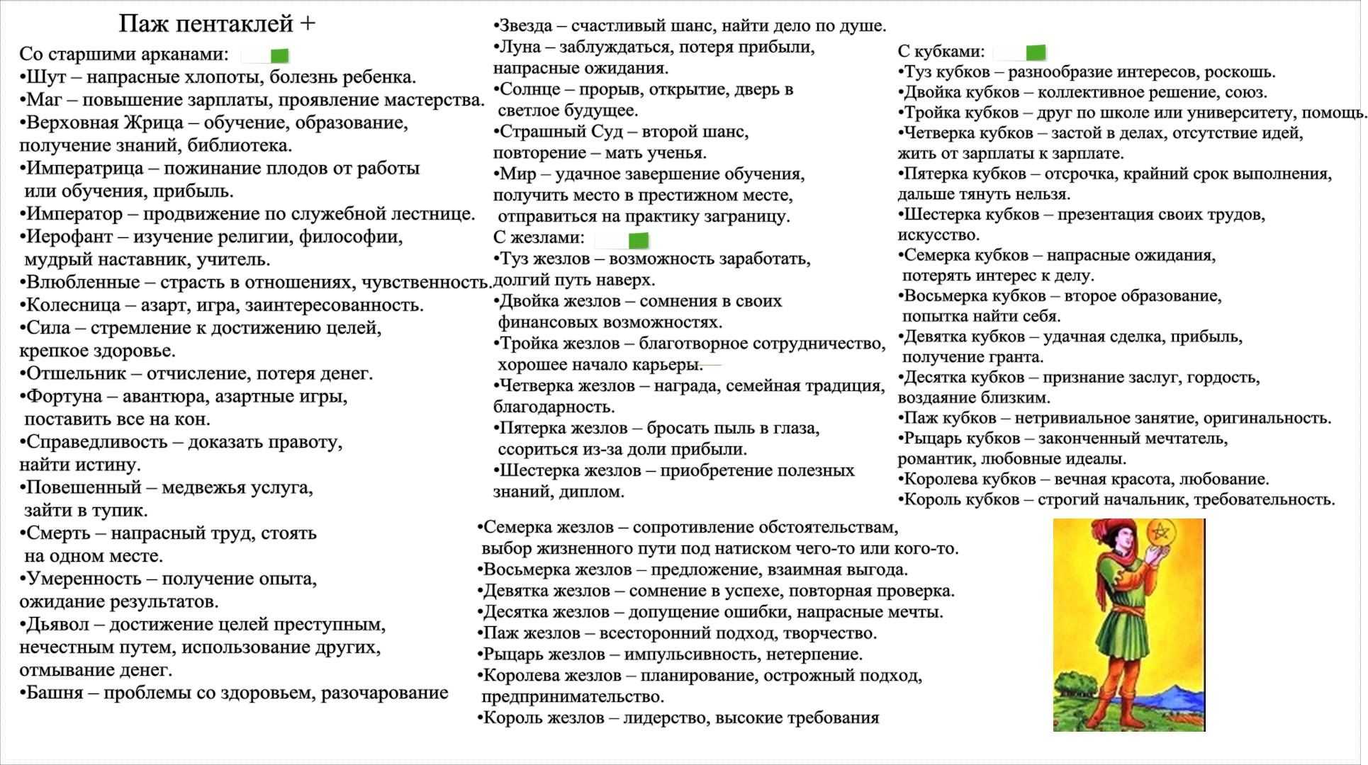 Девятка пентаклей - толкование и значение карты таро